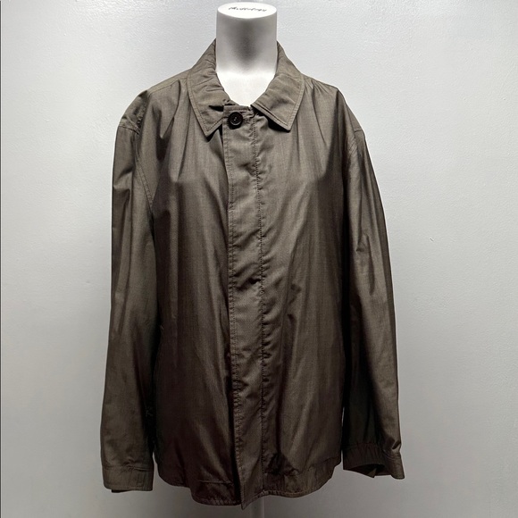Ermenegildo Zenga Silk Bomber Jacket Coat Full Zip Up Collared Men's Size 52 XL